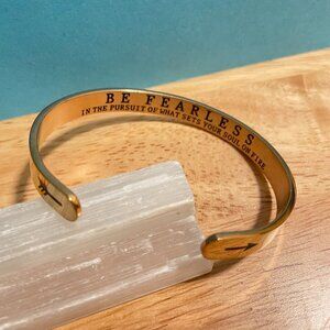 Copper-Toned Cuff Bracelet 7" Engraved Inspirational Quote | Motivational Gift